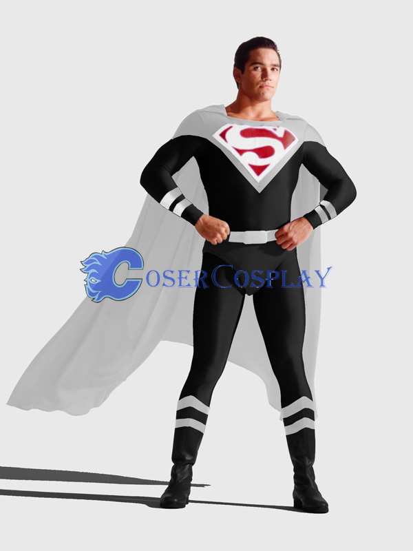Black Superman Cosplay Costume Fashion